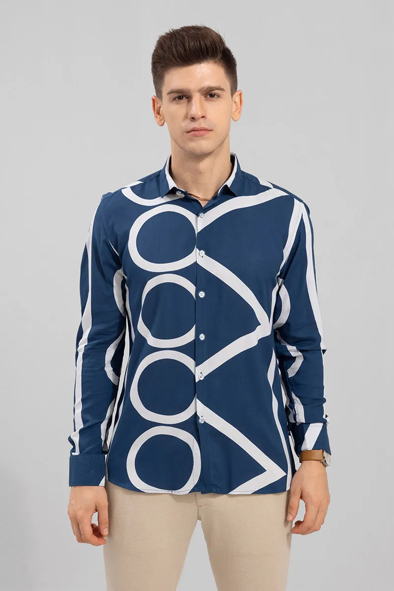 Abstract Circle Blue Shirt