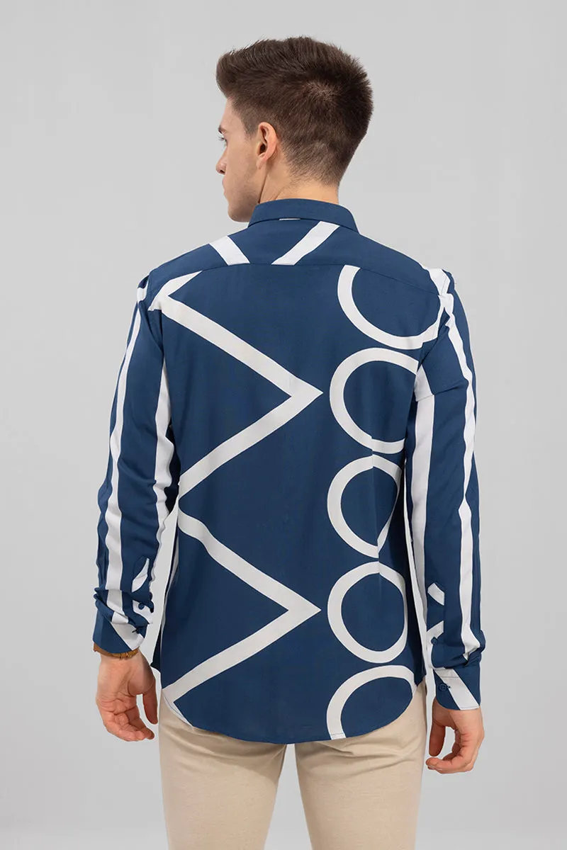 Abstract Circle Blue Shirt