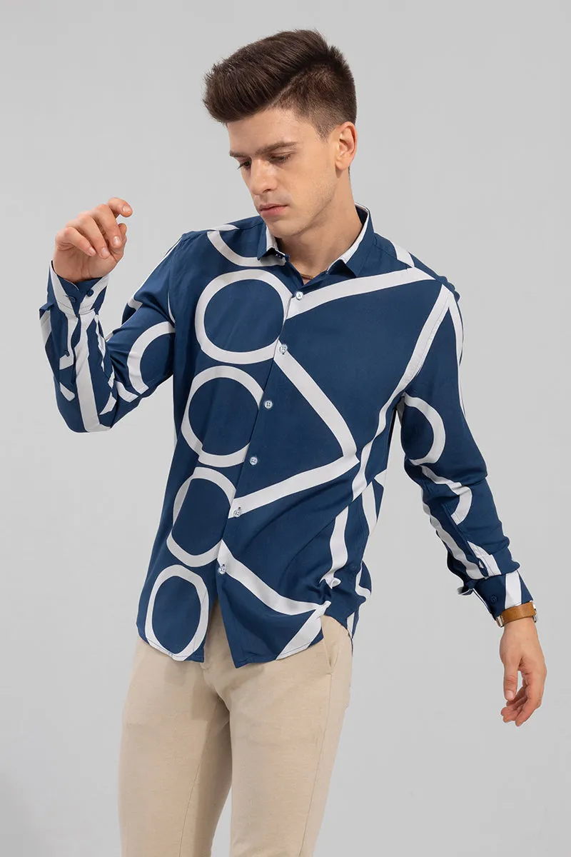 Abstract Circle Blue Shirt