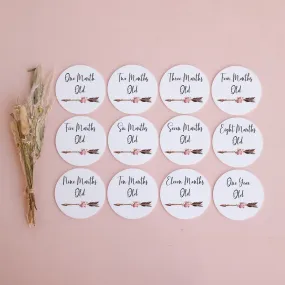 Acrylic Monthly Milestone Disc Set - Boho Arrow