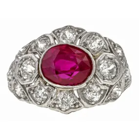 Art Deco Ruby & Diamond Ring