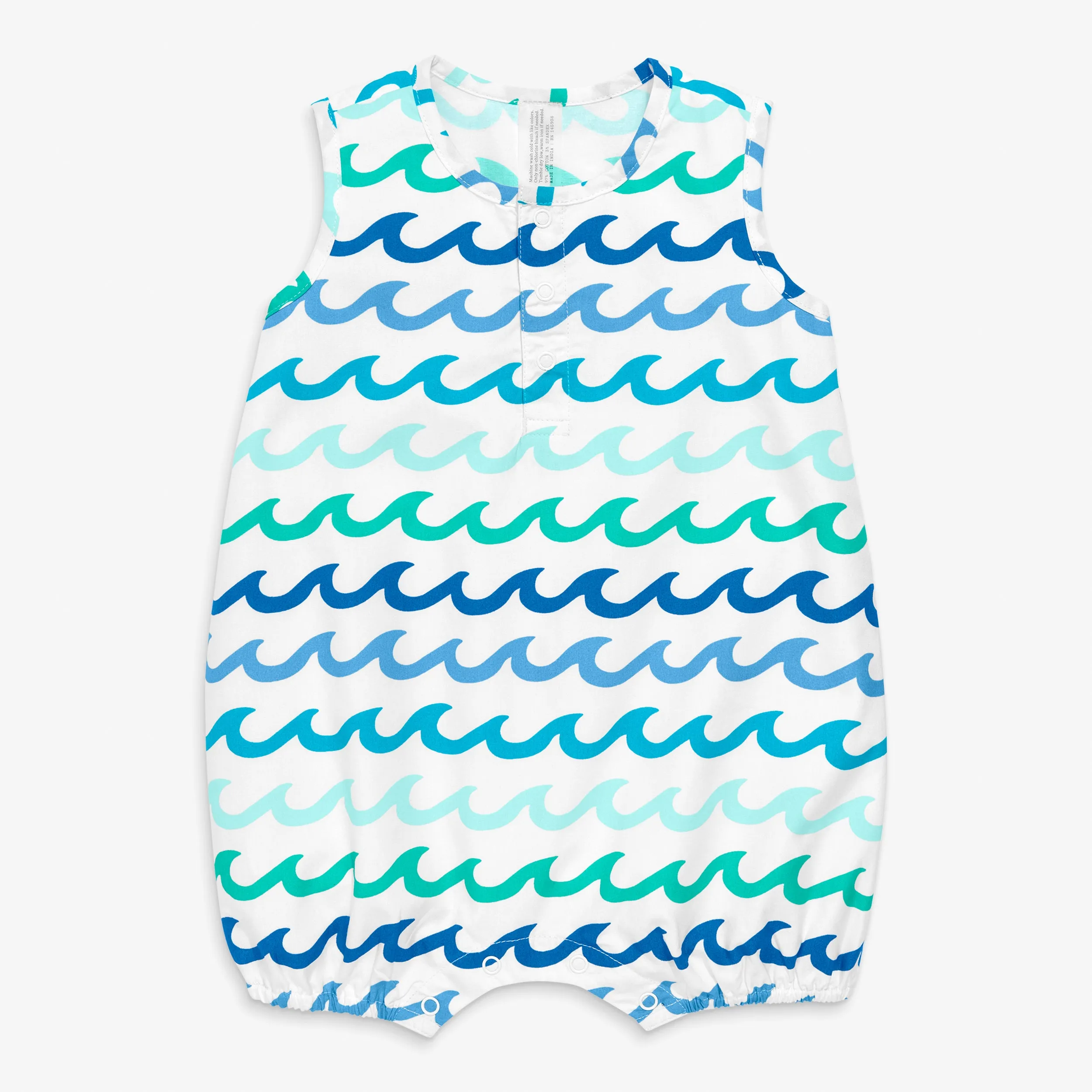 Baby henley tank shortie in sea