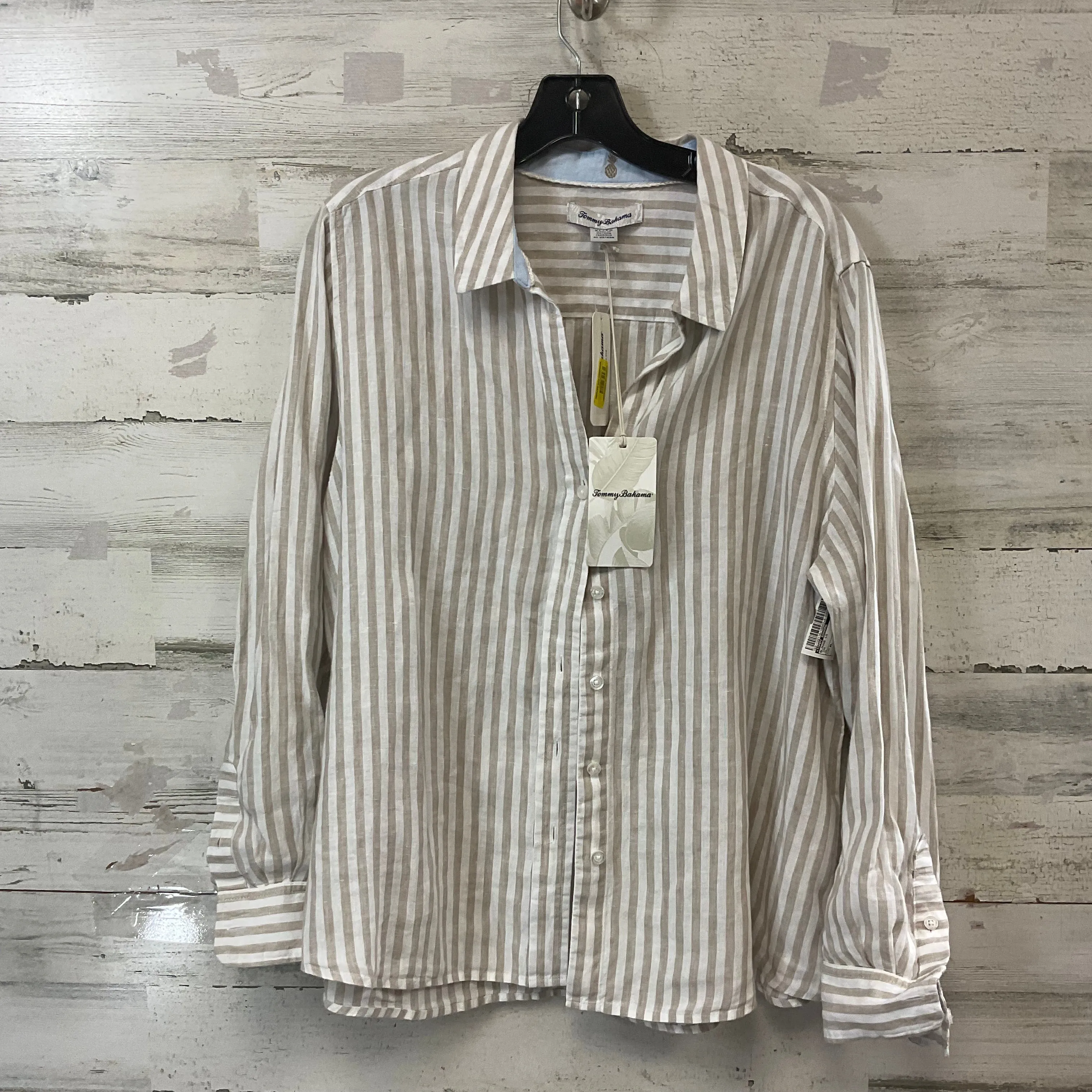 Blouse Long Sleeve By Tommy Bahama In Tan, Size: Xl