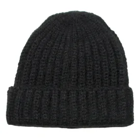 cableami - Mohair Tube-Yarn Beanie - Black