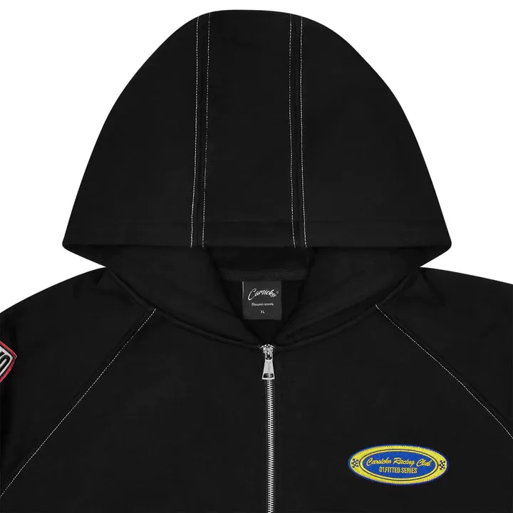 Carsicko Racing Club Zip-Up Black Hoodie