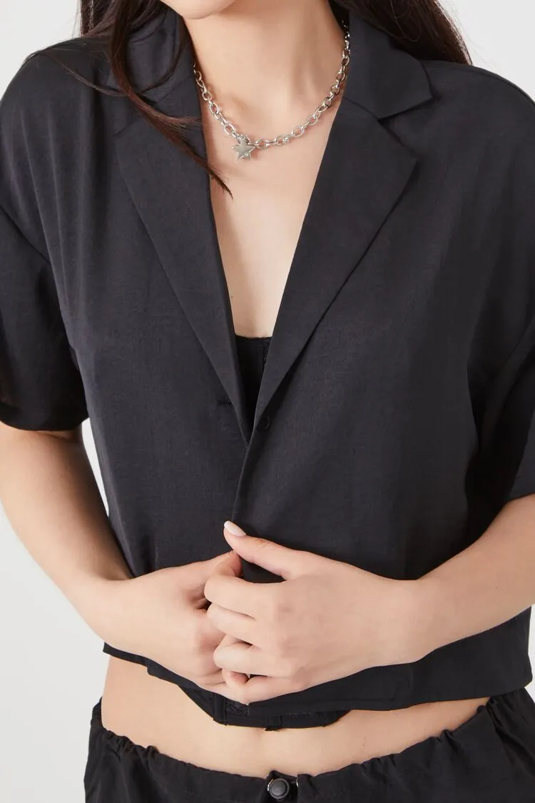 Cropped Drop-Sleeve Shirt