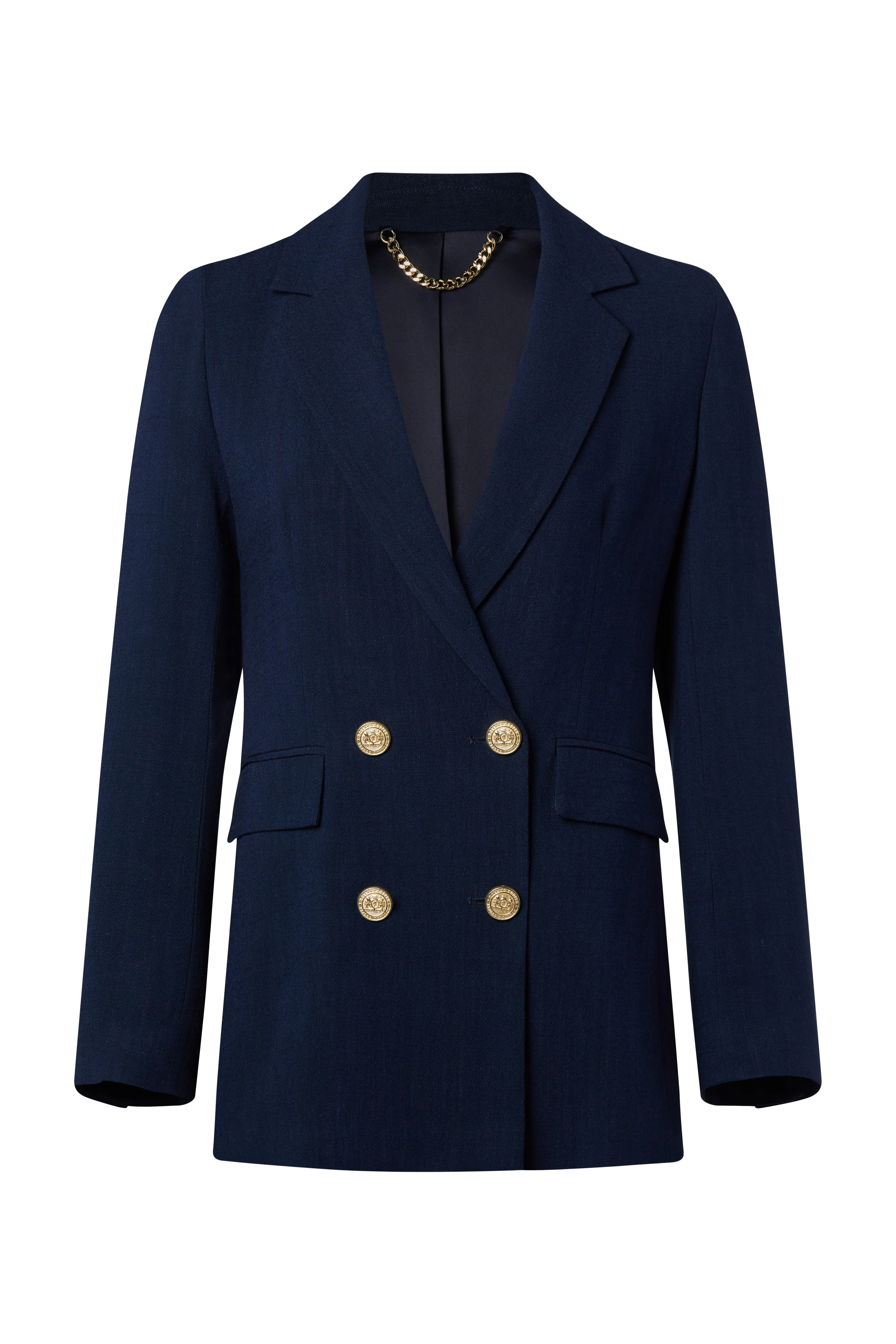 Double Breasted Blazer (Navy Linen)