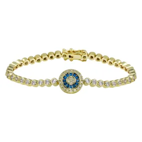 Evil Eye Bezel Tennis Bracelet