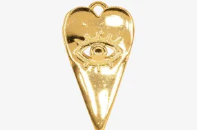 Evil Eye Heart Charm Wholesale 14K Gold, Solid 14K Gold, 307G