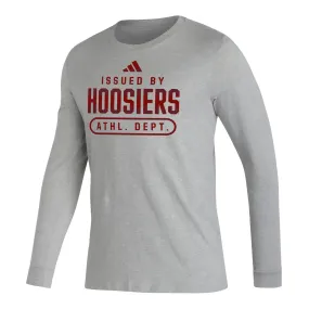 Indiana Hoosiers Adidas Locker Issued By Long Sleeve Grey T-Shirt