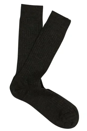 Marcoliani Charcoal Mid Calf Merino Dress Socks