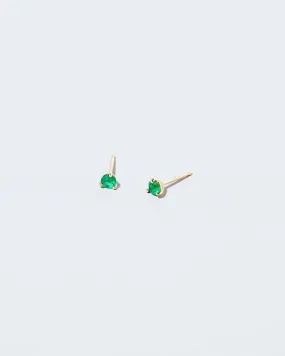 Martini Stud Earrings - Emeralds