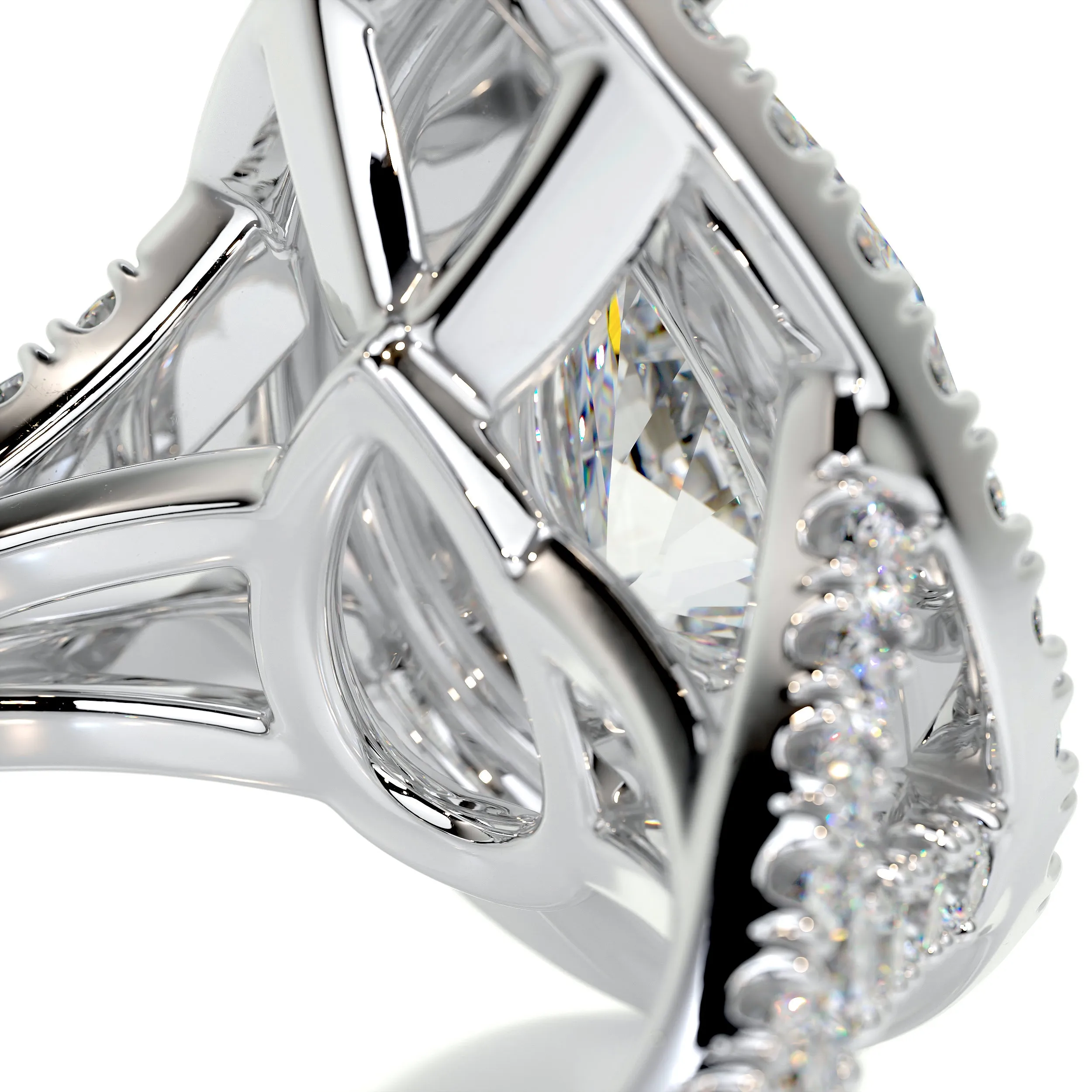 Melanie Moissanite & Diamonds Ring -Platinum