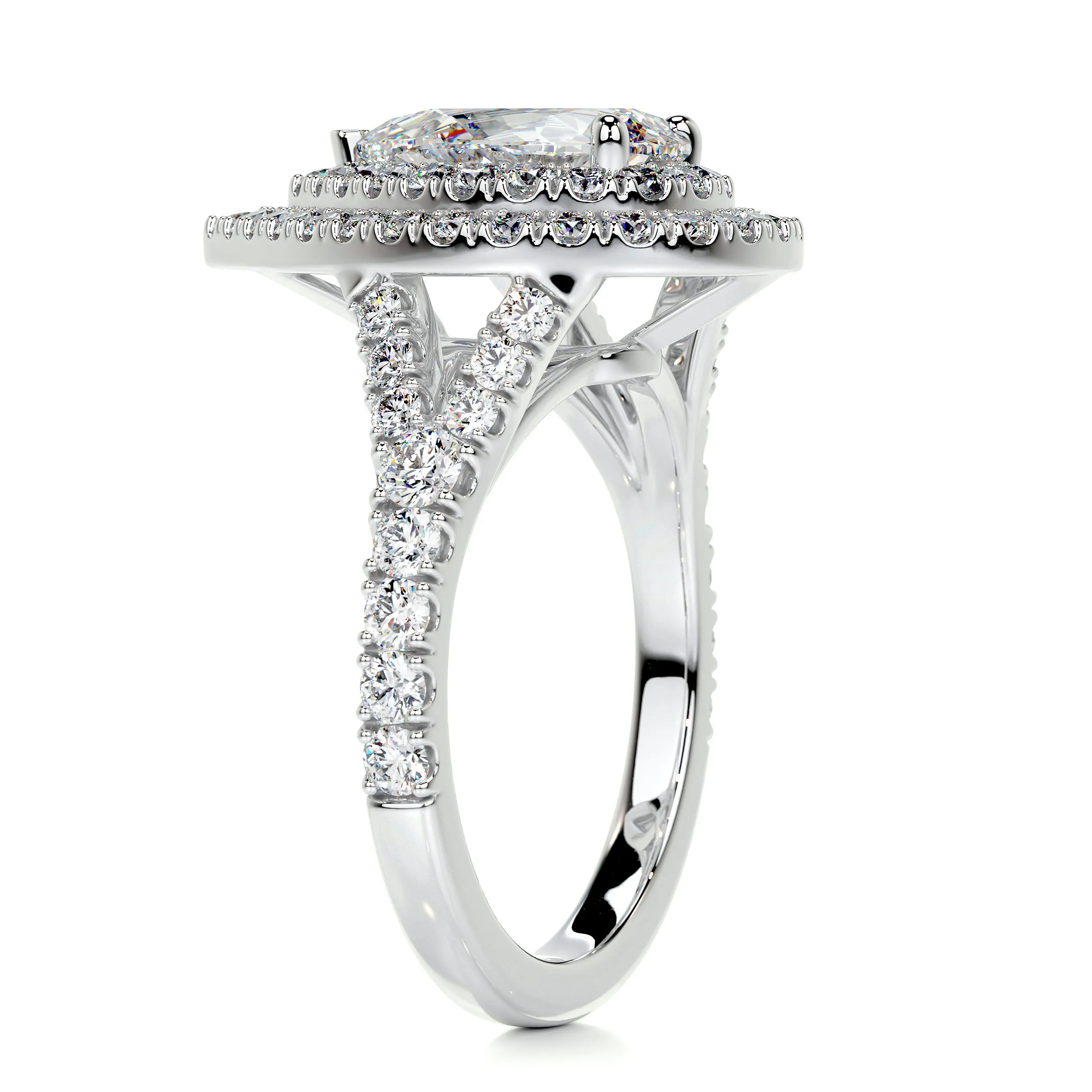 Melanie Moissanite & Diamonds Ring -Platinum