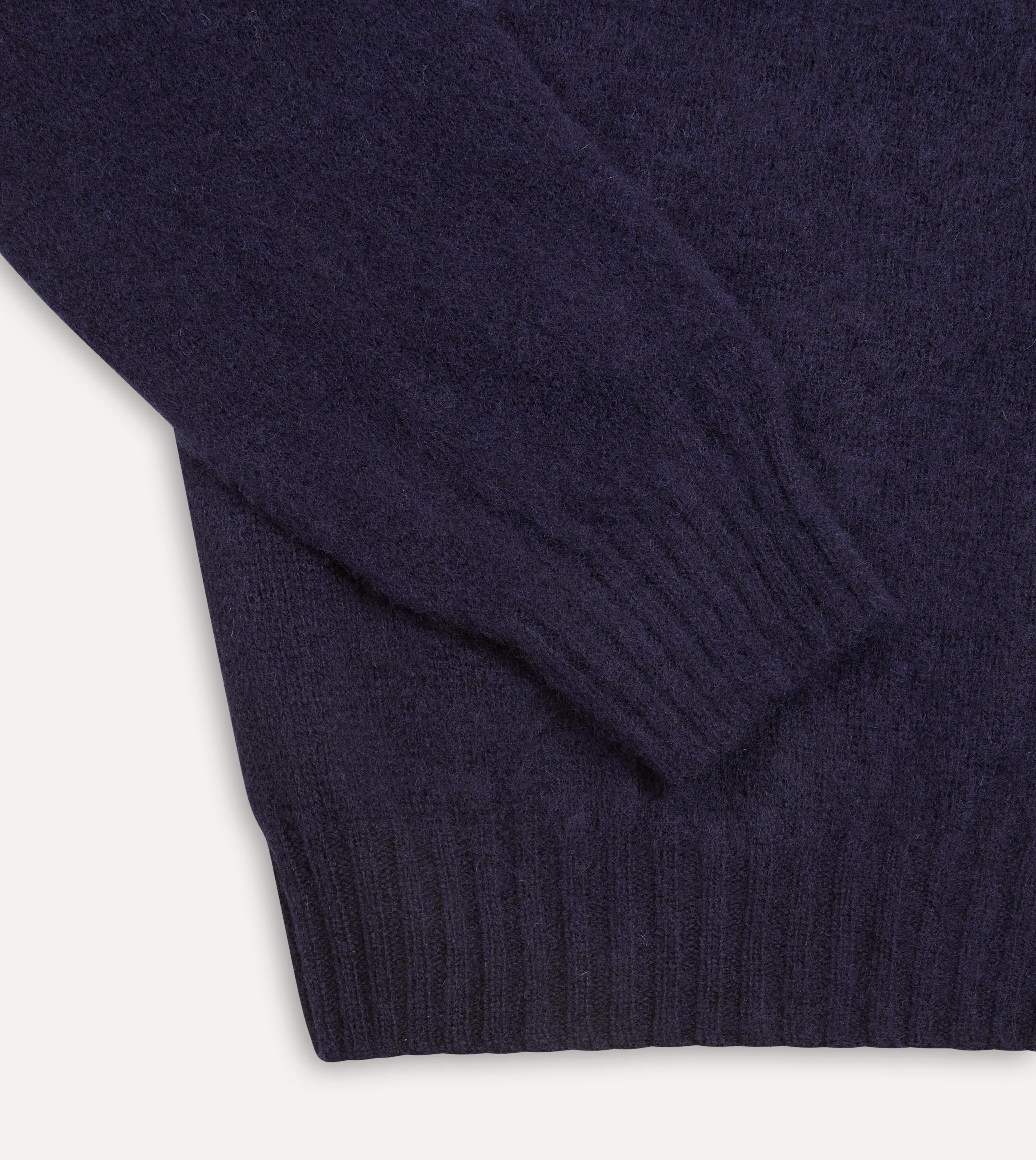 Navy Brushed Shetland Crew Neck Jumper