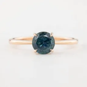 Nina Ring - 0.87ct Blue Green Montana Sapphire, 14k Rose Gold (One of a kind)