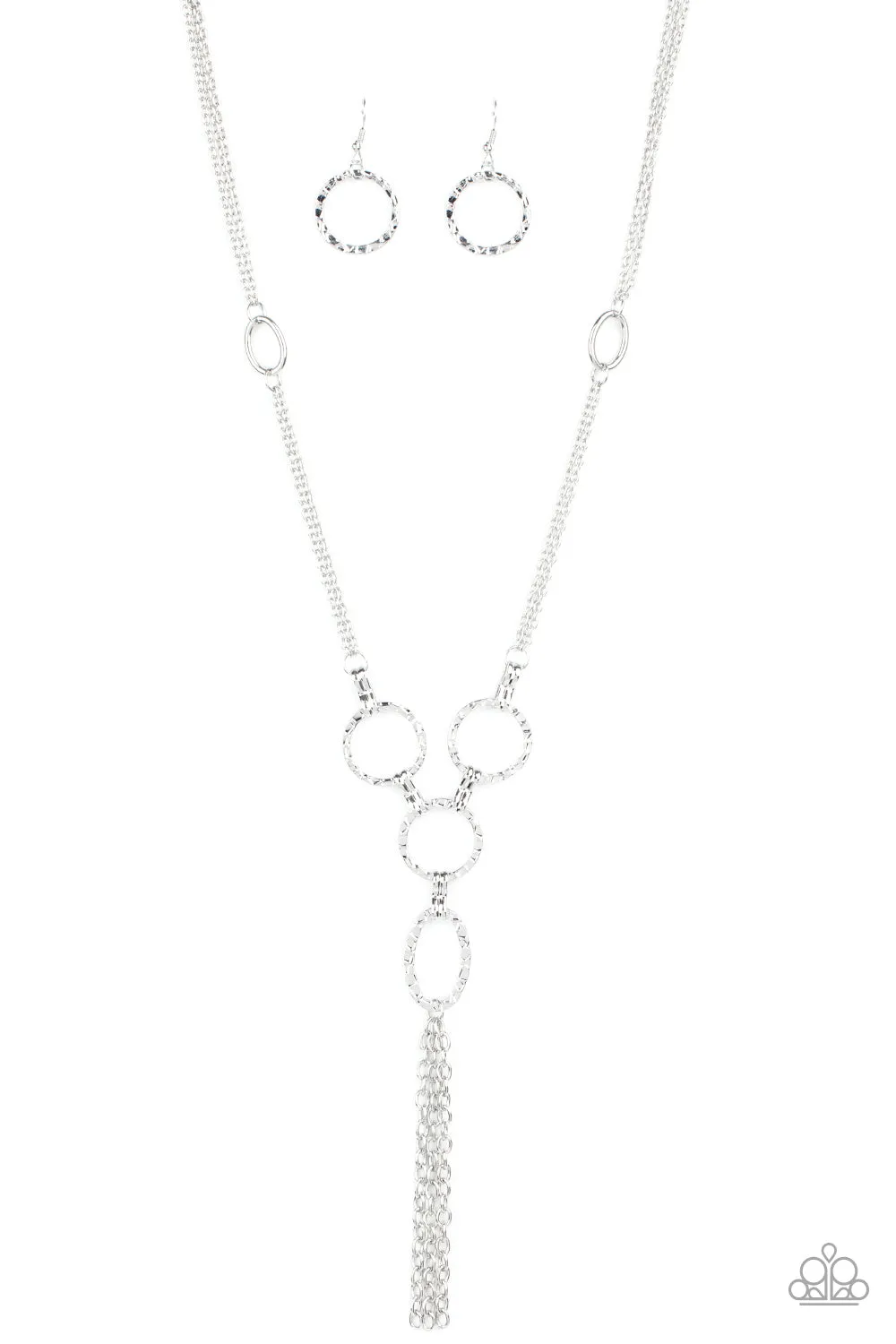 Paparazzi Metro Mechanics Silver Necklace Set