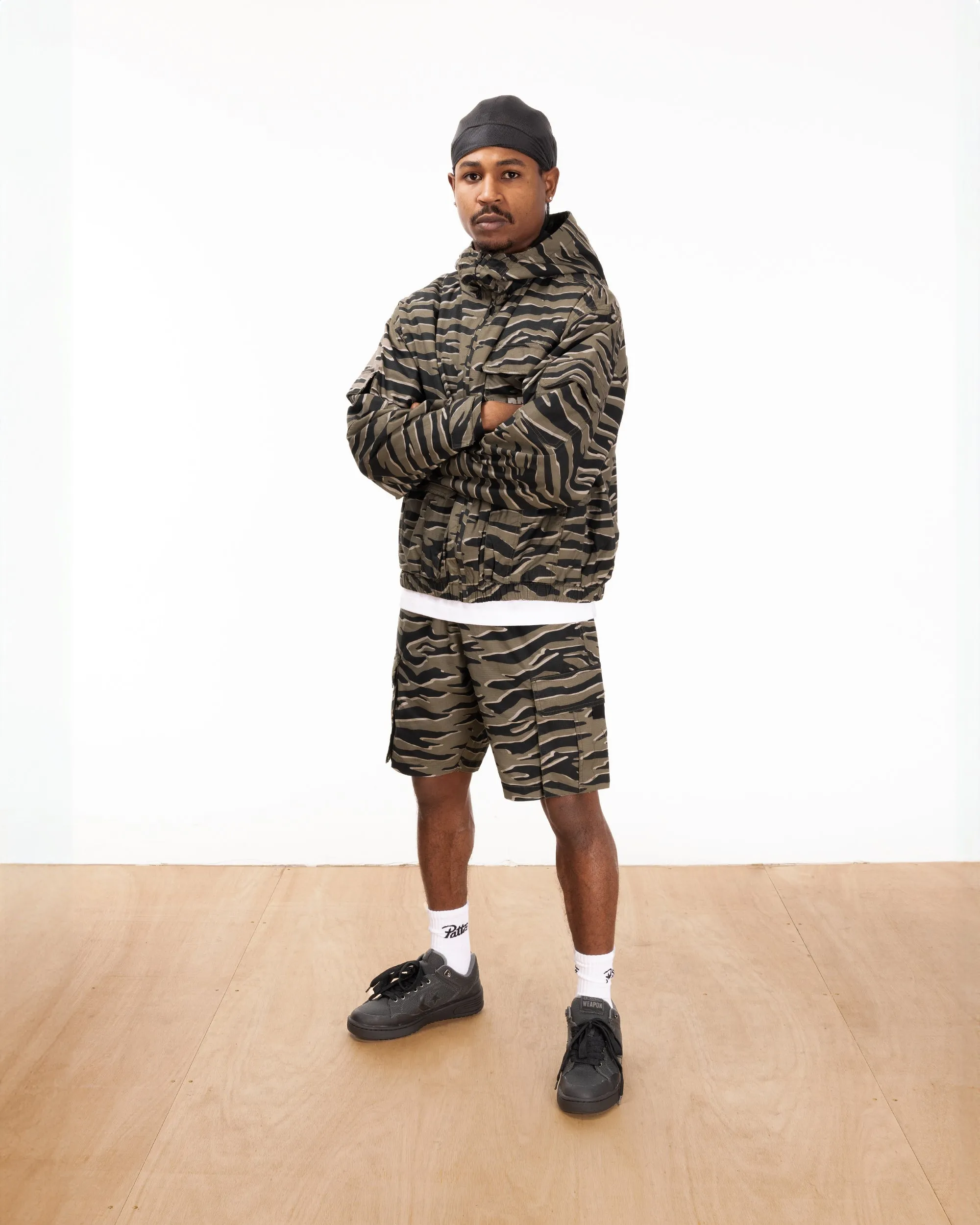 Patta Tiger Stripe Camo Cargo Ripstop Shorts (Multi)