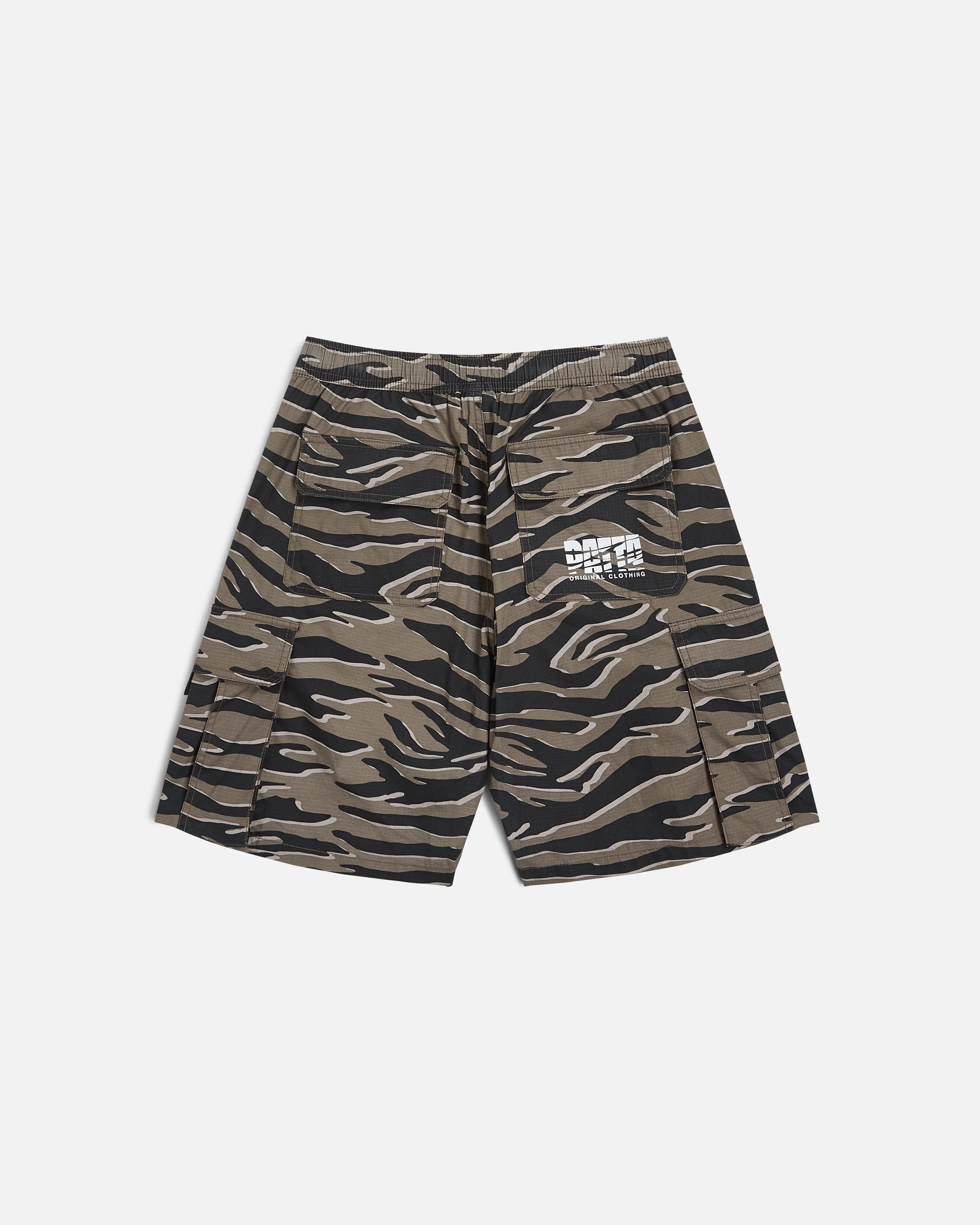 Patta Tiger Stripe Camo Cargo Ripstop Shorts (Multi)