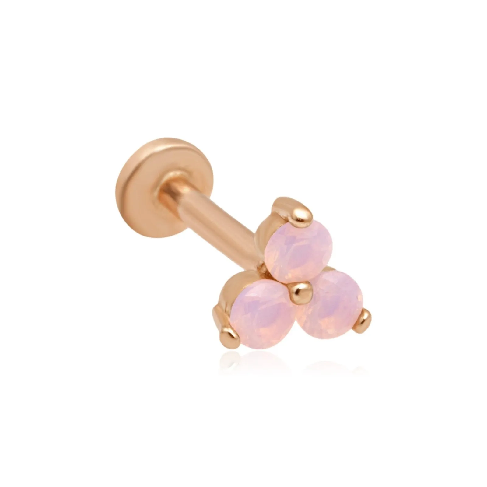 Pink Opal Trinity Cluster Flat Back Earring