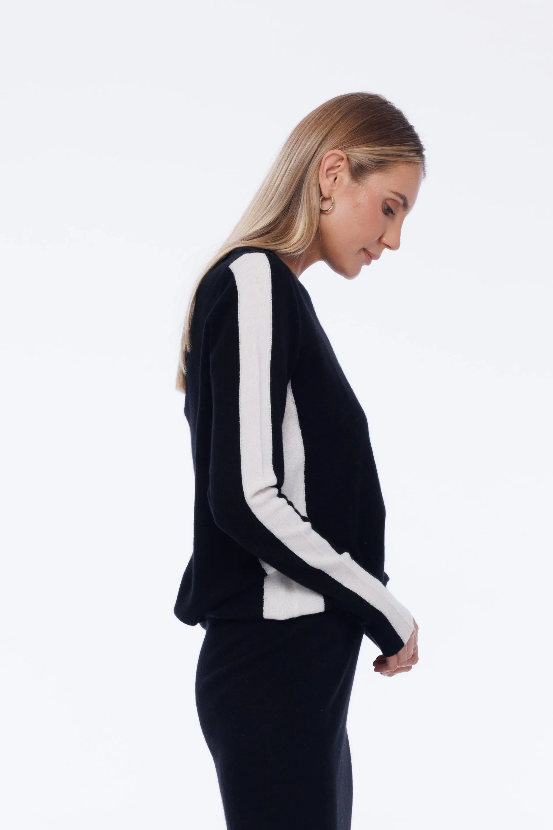 PRE-ORDER Mesmerise Sweater - Black/White Stripe