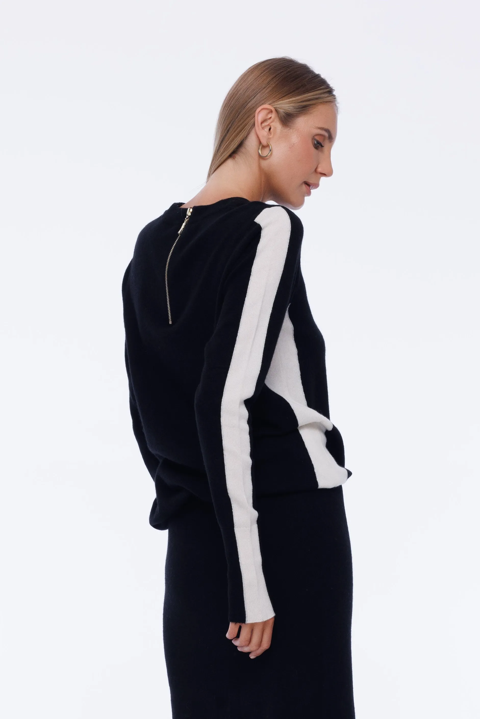 PRE-ORDER Mesmerise Sweater - Black/White Stripe