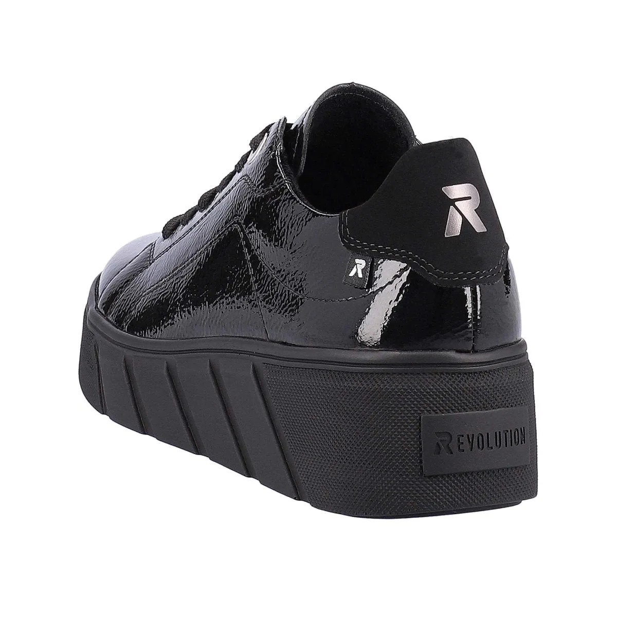 Rieker Women's W0501-00 Black/Black Patent