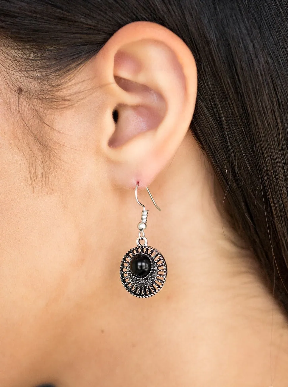 Stylishly Saharan Black Earrings