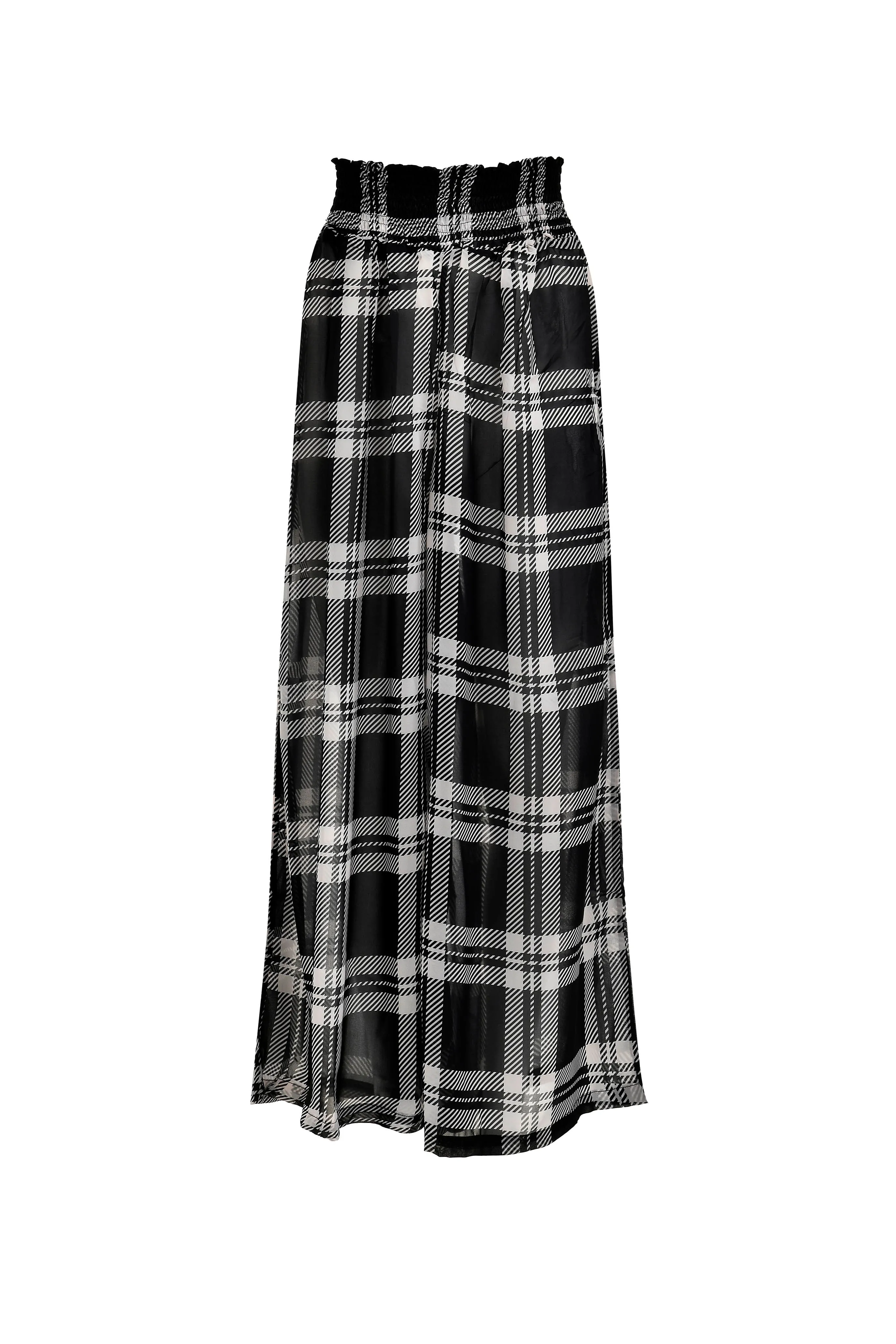 The Vintage Checked Maxi Pants Black