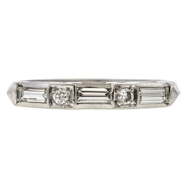 Vintage Baguette & Round Diamond Band