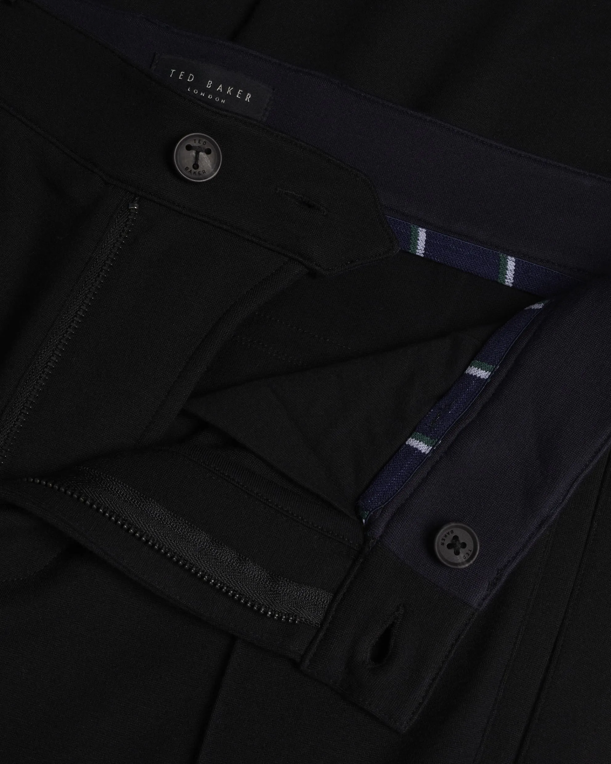 Vitron Slim Fit Creased Jersey Trousers Black