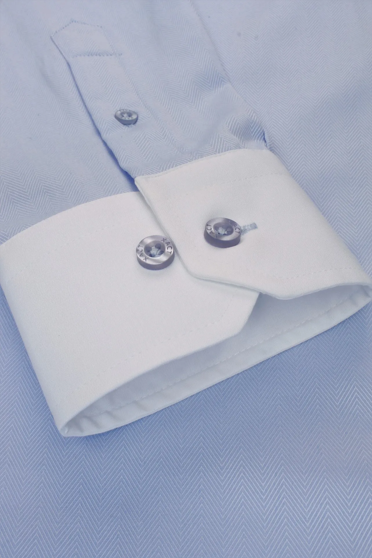 Xact Men's Club/ Penny Collar Shirt - White Contrast Collar & Cuffs