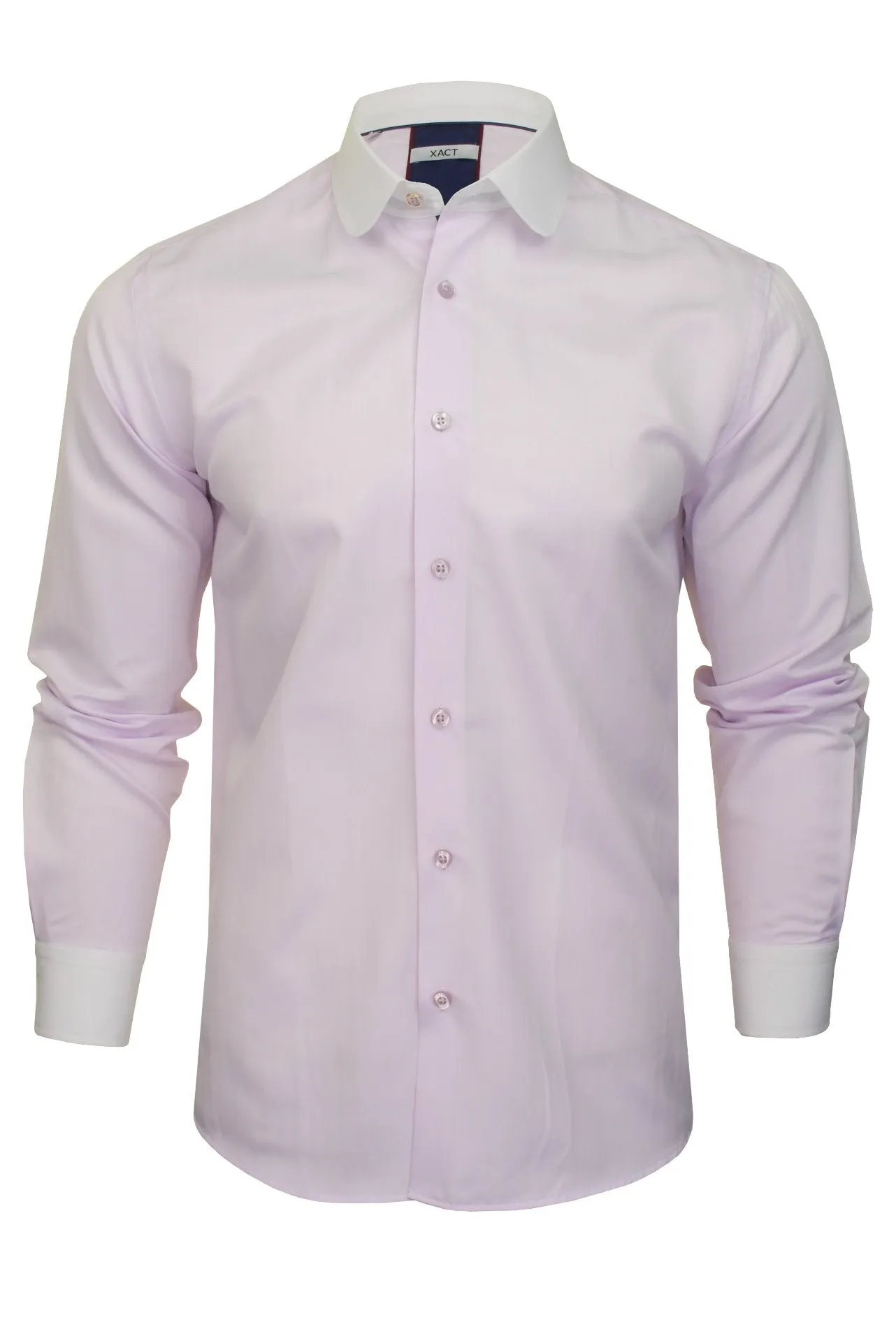 Xact Men's Club/ Penny Collar Shirt - White Contrast Collar & Cuffs