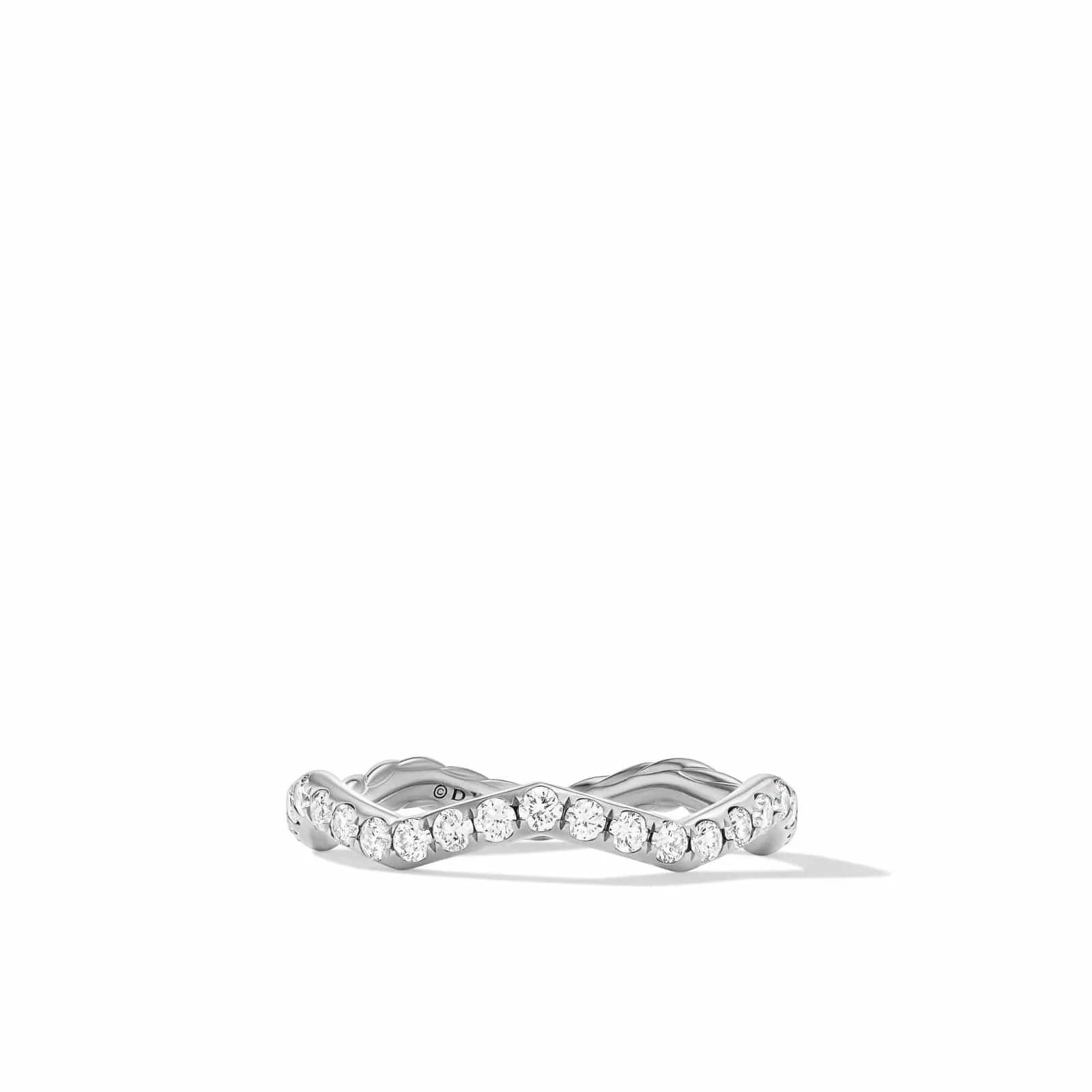 Zig Zag Stax Ring in Sterling Silver with Diamonds, 2mm