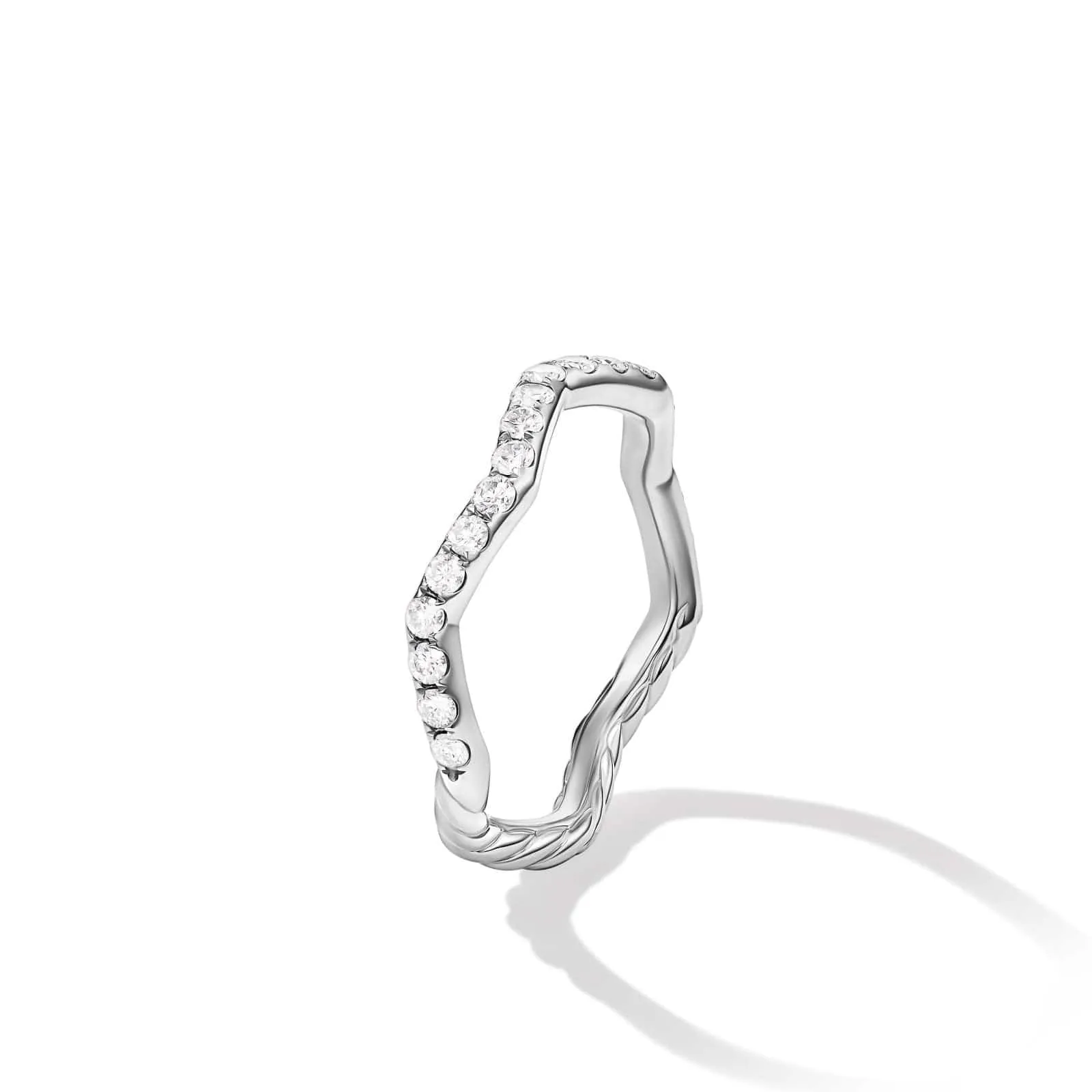 Zig Zag Stax Ring in Sterling Silver with Diamonds, 2mm